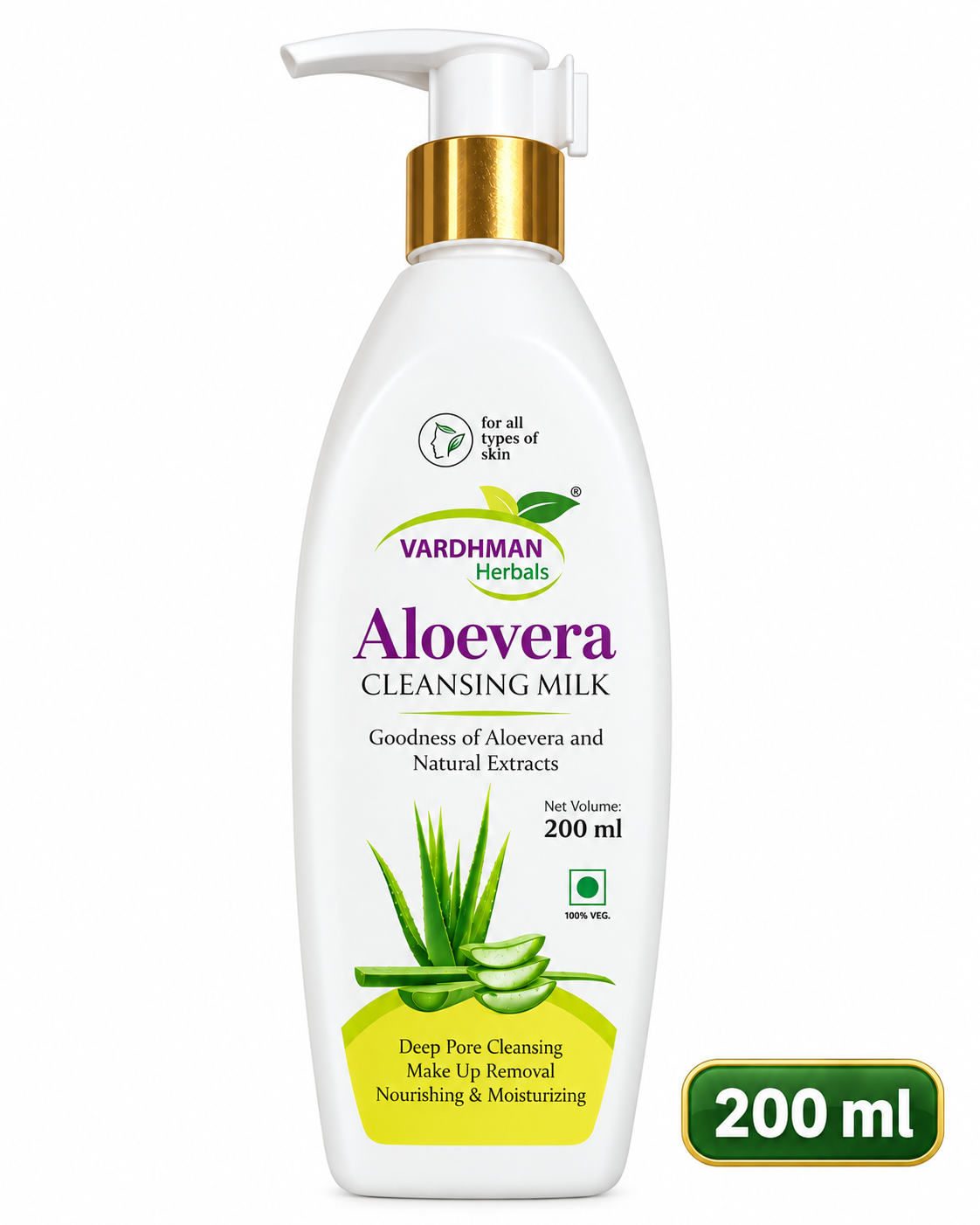 Aloevera cleansing milk 100 ml/200 ml/ 450 ml/ 900 ml