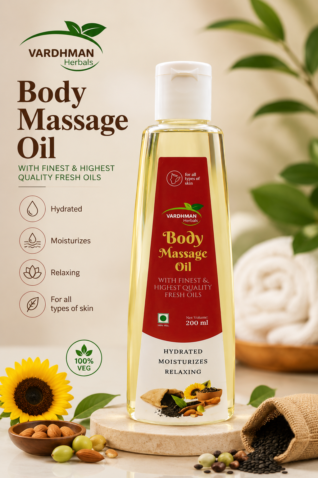Body Massage Oil 200ml.